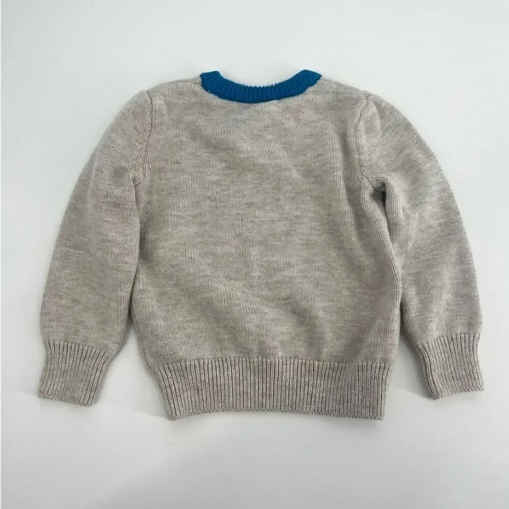 Baby Gap Sweater‎ 18-24M Gray Blue Spooky Crewneck Wool Halloween